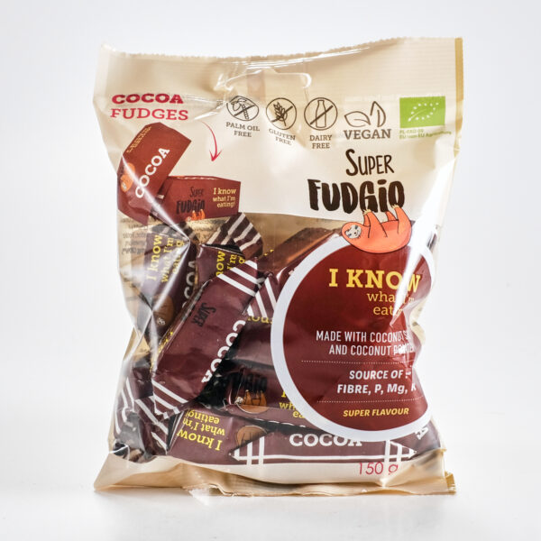 Kakaomaitselised iirised 150g (gluteenivaba, vegan) Super Fudgio